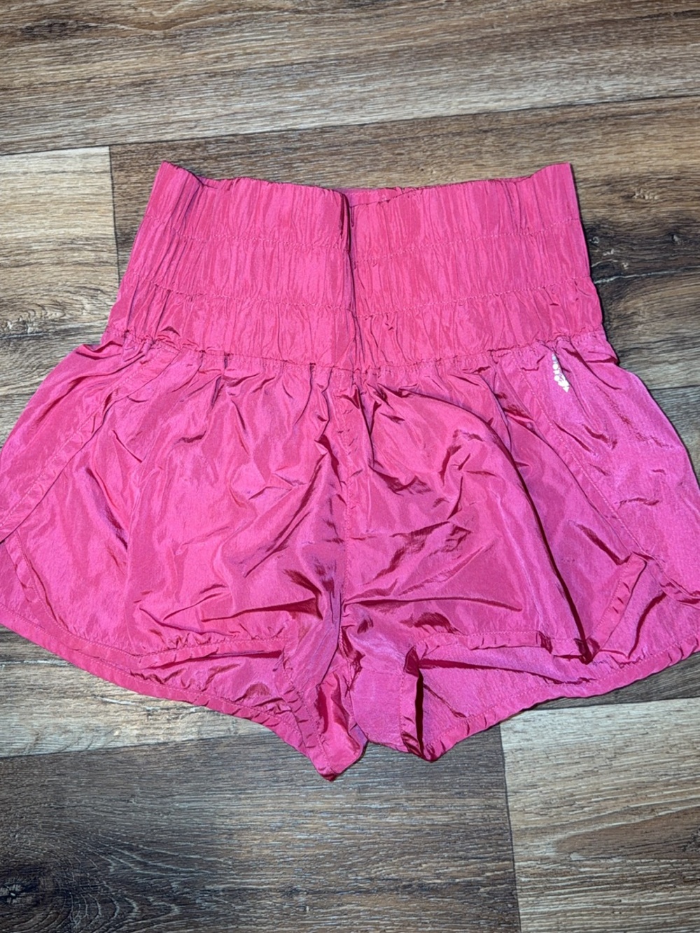 FP Movement by Free People High-Waist Bubble Hem Shorts in Hot Pink